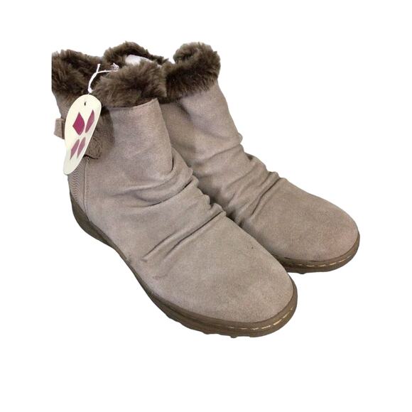 NWT Naturalizer Boot Leather With Faux Fur Brown Zip Side Size 8.5 M - Picture 7 of 16